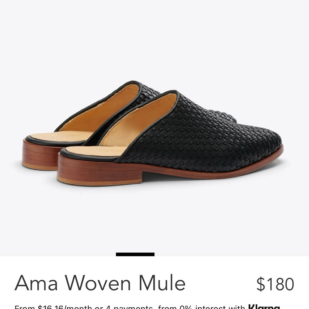 Nisolo Black and Brown Woven Leather Mules